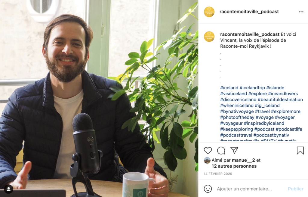 Post Instagram pour communiquer sur un Podcast
