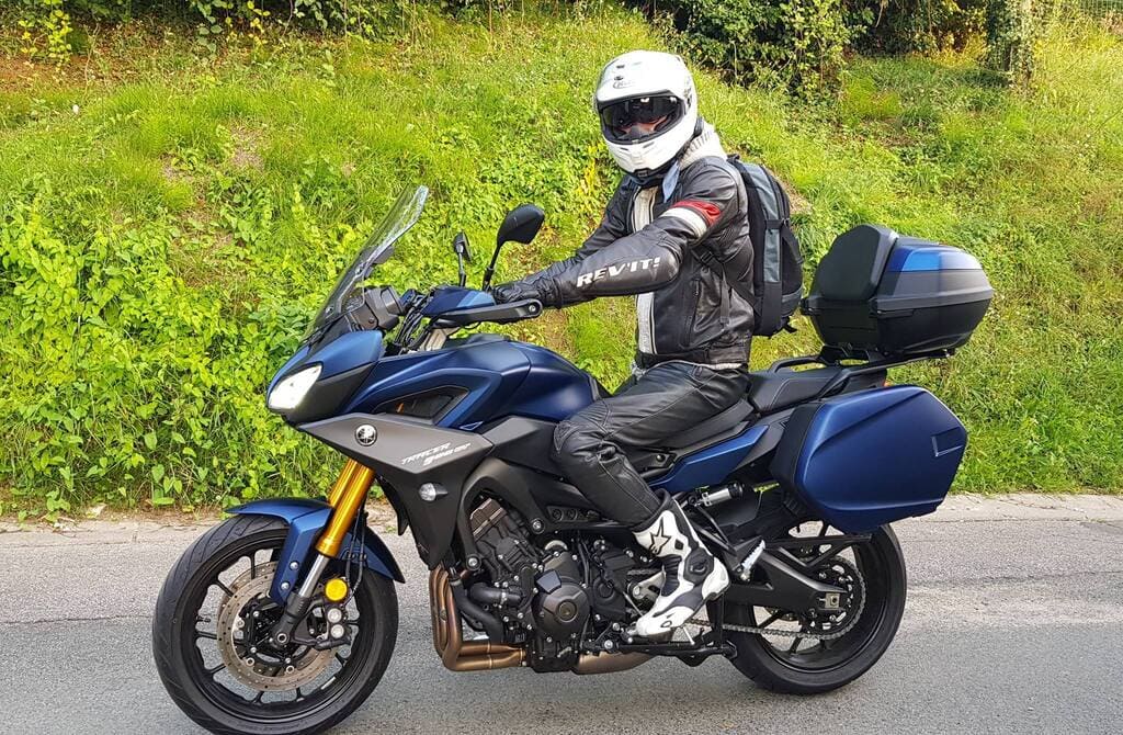 Corentin on his motorcycle