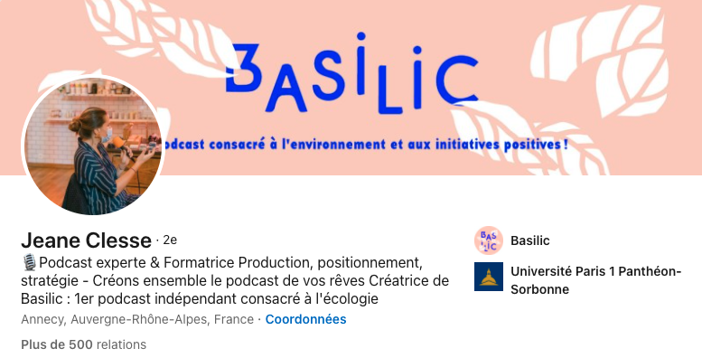 Exemple profil podcast Linkedin