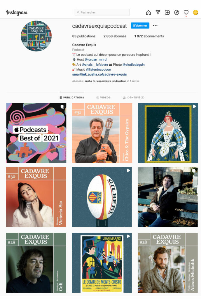 Communication sur Instagram - cadavre exquis