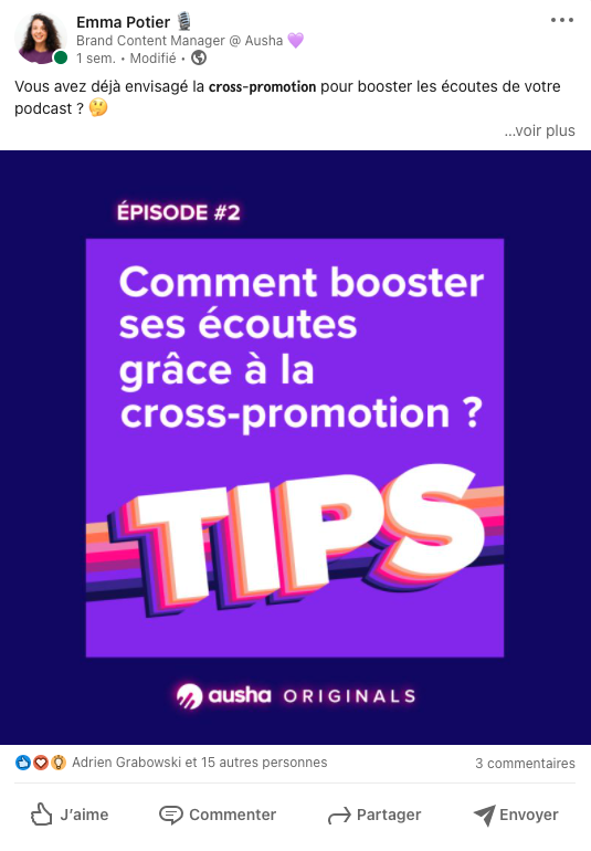 Tips podcast sur Linkedin