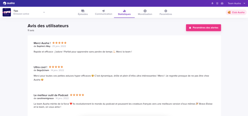 Notes et Avis Apple Podcasts