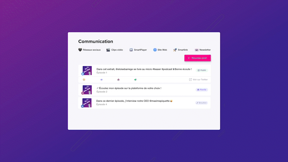 Statistiques Social Media Manager Ausha