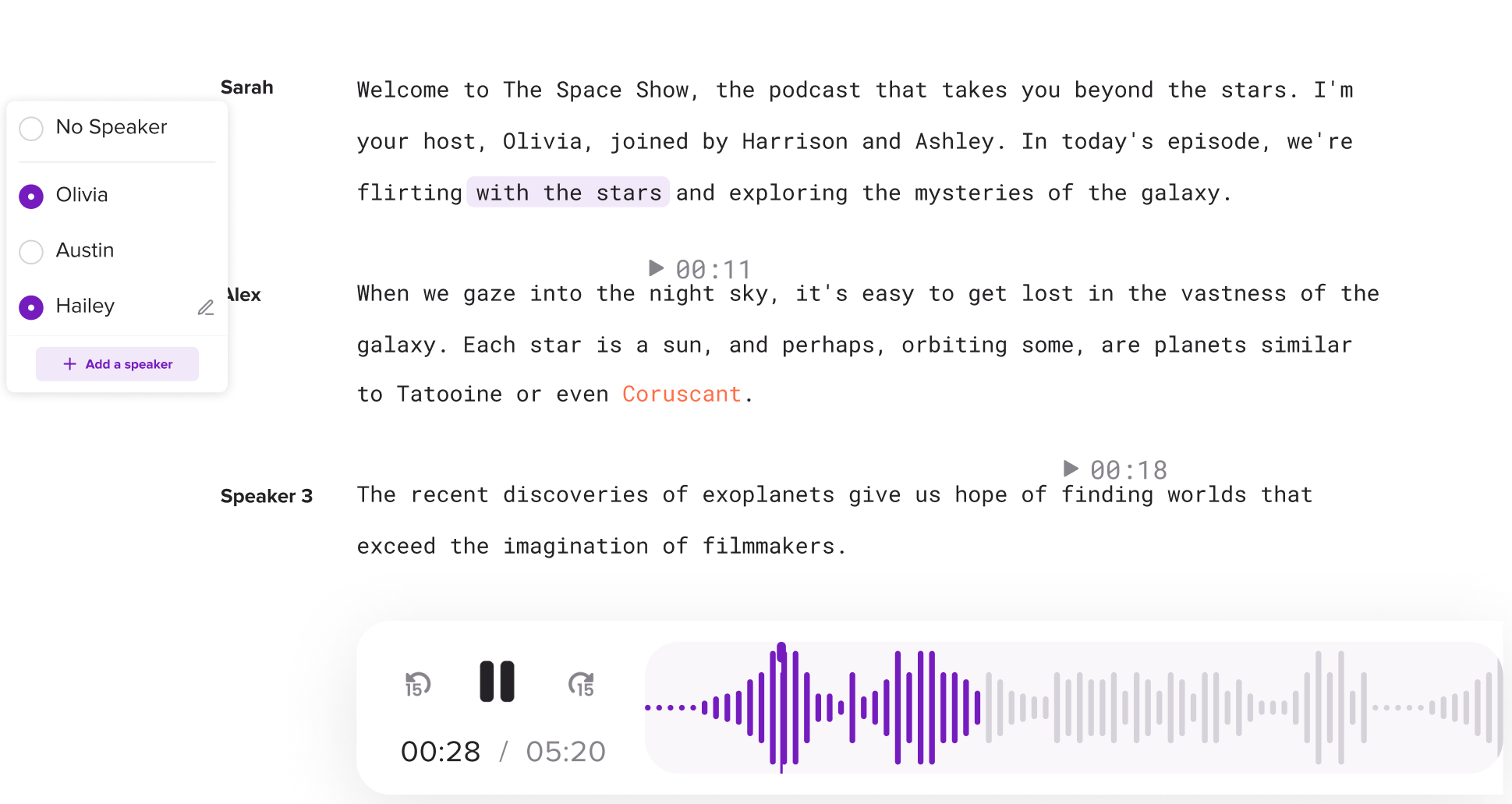 AI driven transcription