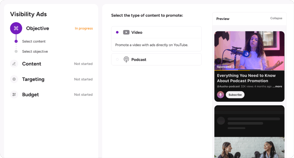 A photo of how Ausha's Visibility Ads dashboard looks like on Ausha